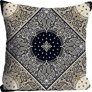 Queence Kissenbezug Ornament 40 x 40 cm Bunt