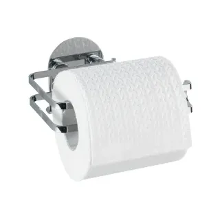 WENKO Turbo-Loc Toilettenpapierhalter, Befestigen ohne Bohren - mit Spezial-Klebepad, Maße: 12 x 9,5 x 13 cm, Edelstahl