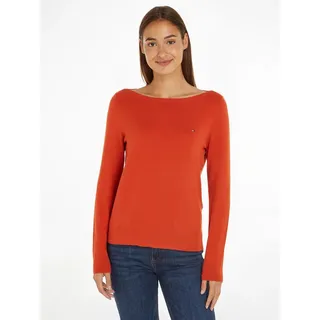 Tommy Hilfiger Damen Pullover Strickpullover, Rot (Terra Red), S