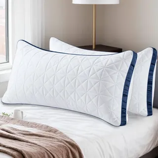 Slybear Kissen Kopfkissen 40x80cm 2er Set, 2X Seitenschläferkissen Nackenkissen orthopädisches Kissen mit Premium Mikrofaser Füllung, atmungsaktives Sitzkissen Sofakissen Schlafkissen weich& stützend