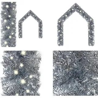 vidaXL Weihnachtsgirlande mit LED 10 m Silbern - Girlande - Girlanden - Künstliche Weihnachtsgirlande - Künstliche Weihnachtsgirlanden