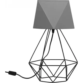 Light-Home Lampenschirm Tischlampe Modern - Slant - Elegante Nachttischlampe für Schlafzimmer Wohnzimmer - Tischleuchte E27 - 40x23,5 cm - Schwarz und Grau Diamant - Slant - Schwarz, Grau