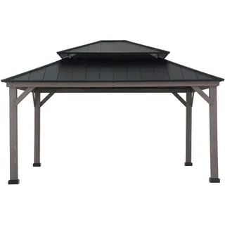 Sunjoy Zedernholz Gazebo Rysy 4,5 x 3,9 m Schwarz/Grau