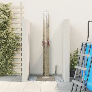 vidaXL Gartendusche 246 cm Imprägniertes Kiefernholz und Edelstahl - Braun