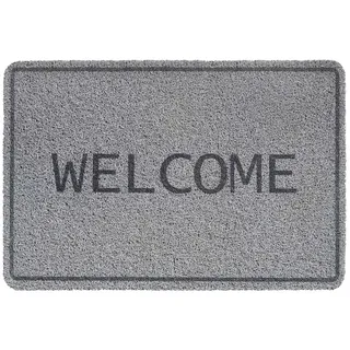 Hamat Fußmatte CURLY PRINT, Grau - 60 x 40 cm - Schriftzug