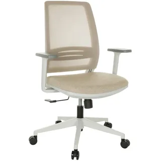 Mid.you Drehstuhl , Beige , Kunststoff , Drehkreuz , 68x98.5-108.5x56 cm , Sitzfläche 360° drehbar, ergonomische Rückenlehne , Büromöbel, Bürostühle, Drehstühle