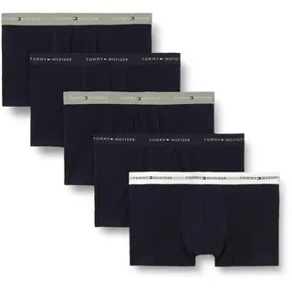 Tommy Hilfiger Trunk Boxershorts Sky / Antique Silver / White S 5er Pack