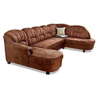 Home Affaire Wohnlandschaft HOME AFFAIRE "Budapest, viel Platz, Breite 288cm, zeitlos und elegant, U-Form", braun (mokka), B:288cm H:84cm T:80cm, Sofas, Wohnlandschaft, wahlweise mit Bettfunktion