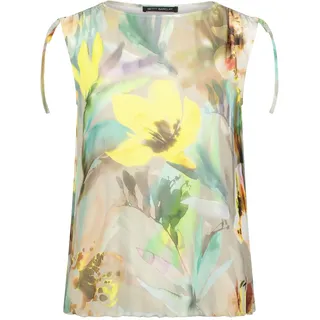 Mesh-Top BETTY BARCLAY "Mesh-Shirt mit Raffung", Damen, Gr. 38, grün (mint, nature), Obermaterial: 95% Polyester Pol. recyc.. 5% Elasthan EL., Tops Mesh-Top