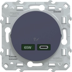 Schneider Electric - Odace – Ladegerät USB C 65 W – Starke Leistung für App, Mobiltelefone – Cobalt – S550406