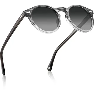CARFIA Sonnenbrille Herren Polarisiert Retro Rund Acetat-Rahmen | UV400 Schutz Modebrille,Ideal Für Fahren & Angeln, Klassisches Design