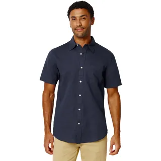 Amazon Essentials Herren Kurzärmliges Regular-Fit-Leinenhemd