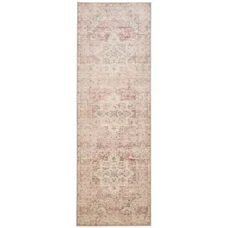 benuta Nest Vintage-Läufer Miray waschbar 80/240 cm , Rosa , Kunststoff , Vintage , Rechteckig , 80x240 cm , Oeko-Tex® Standard 100 , für Fußbodenheizung geeignet, in verschiedenen Größen erhältlich, waschbar, pflegeleicht , Teppiche und Böden, Teppiche, Teppichläufer, Läufer