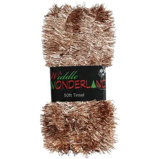Weihnachtsbaum 50ft x 3cm Tinsel Girlande GREAT VALUE - Rose Gold