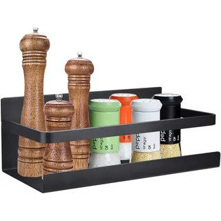 Kühlschrank Regal Hängeregal für Kühlschrank Magnet Gewürzregal mit Ablage Küchenregal Küchen Organizer Aufbewahrung, Schwarz
