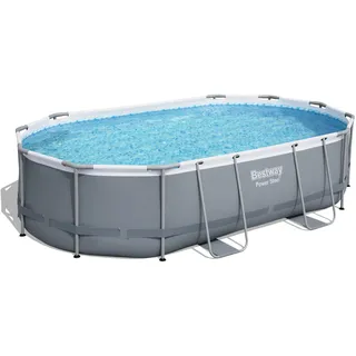 BESTWAY Power Steel Frame Pool Komplett-Set 488 x 305 x 107 cm inkl. Filterpumpe