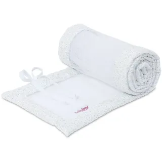babybay Nestchen Mesh passend für Modell Maxi, Boxspring, Comfort und Comfort Plus, weiß Glitzersterne diamantblau