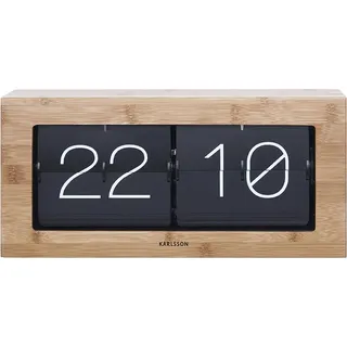 Großes Flip-Uhr-Tischuhr aus Bambus-Holz 175 x 37 x 9 cm