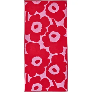 Marimekko Duschtuch "UNIKKO" 100% Baumwolle, angenehm weich, 70 x 150 cm, rosa,rot