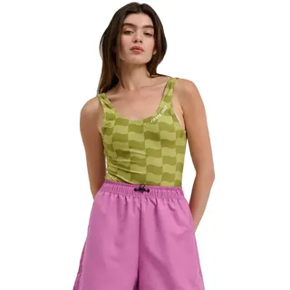 Santa Cruz Strip Bodysuit Kurzarm-t-shirt - Chartreuse Wave Check - S