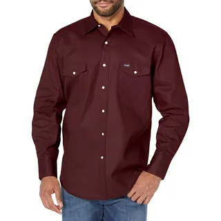 Wrangler Men's Authentic Cowboy Cut Work Western Long-Sleeve Firm Finish Shirt