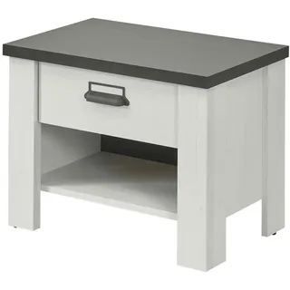 furn.design Nachtschrank 60 x 46 x 39 cm Weiß
