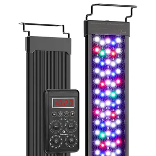 fishkeeper Intelligente Aquarium Lampe, IP68 Aquarium Beleuchtung LED mit Ein-Knopf-Echtzeit-Sync & Speicherfunktion, 24/7 Vollspektrum Pflanzenlampe Programmierbar 9 Farben, 10 Helligkeit, 9 Timer