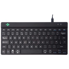 Bild von R-Go Compact Break Tastatur QWERTY UK Layout, Mit Pausenanzeige, Ergonomische flaches Design, Kabelgebunden, Schwarz