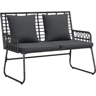 vidaXL Gartenbank Schwarz und Anthrazit Poly-Rattan - Schwarz