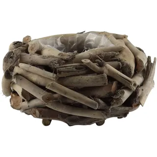 AM Design Dekokranz "Kranztopf aus naturbelassenem Holz" perfekt als dekoratives Pflanzgefäß oder für saisonale Arrangements, natur