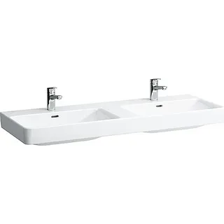 LAUFEN PRO S Doppelwaschtisch, ohne Hahnloch, mit Überlauf, 1300x460mm, H8149684001091