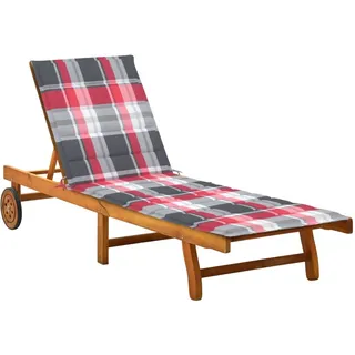 Sonnenliege mit Auflage Akazie Massivholz , Gartenliegen Design 2024 - Braun