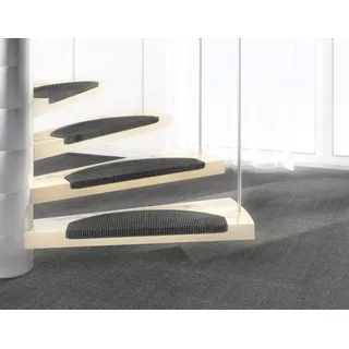 DEKOWE Stufenmatte »Mara S2«, halbrund, 5 mm Höhe, 100% Sisal, große Farbauswahl, selbstklebend, auch als Set 15 Stück grau