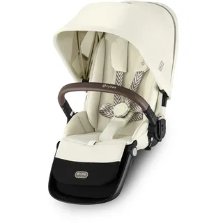 Cybex Gold Sitzeinheit GAZELLE S und e-GAZELLE S, 0-4 Jahre, Seashell Beige | Ab Geburt bis ca. 4 Jahre, Verwandelt den Kinderwagen in einen Geschwisterwagen, Flache Liegeposition, XXL-Sonnenverdeck
