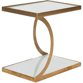 Safavieh Akzenttisch, Metall, Gold/weiß Glas, 50 x 30 x 45.72 cm
