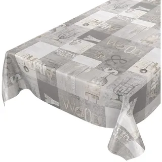 ANRO Wachstuchtischdecke abwaschbar 2.0 140 x 160 cm Grau