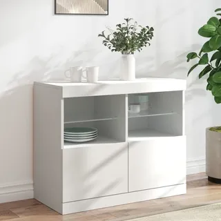 vidaXL Sideboard mit LED-Leuchten Weiß 81x37x67 cm - Weiß