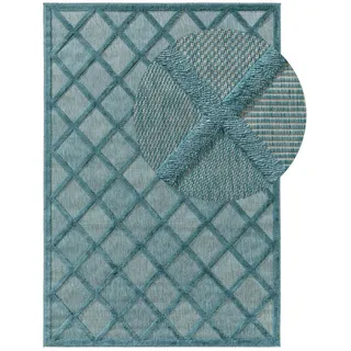 benuta Nest Outdoorteppich Bonte Türkis 240x340 cm , Textil , Rechteckig , 240x340 cm , Oeko-Tex® Standard 100 , wasserabweisend , Teppiche und Böden, Teppiche, Outdoorteppiche