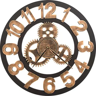 vidaXL Wanduhr Metall 58 cm Golden und Schwarz - Gold