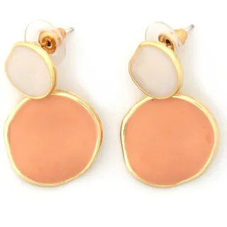FIRETTI Ohrstecker Schick, modern, einzigartig Emaille orange