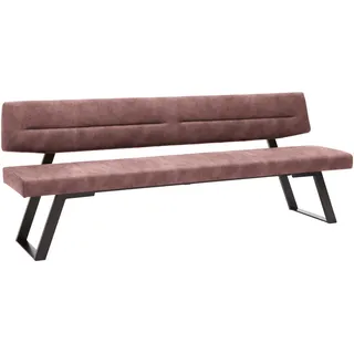 Dieter Knoll Sitzbank , Altrosa , Metall, Textil , Uni , 160x85x58 cm , Lederauswahl, Stoffauswahl, Typenauswahl, mit Rückenlehne , Esszimmer, Bänke, Sitzbänke, Polsterbänke