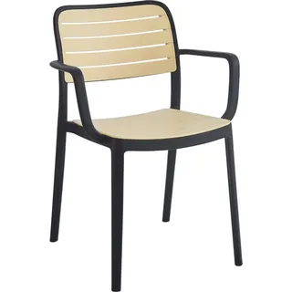 Kondela Stapelstuhl Kardos Typ 2 - schwarz / beige - Schwarz