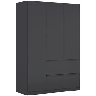 Rauch Möbel Drehtürenschrank, Grau, - 136x197x54 cm