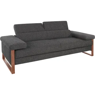 W.Schillig 2,5-Sitzer »finn« German Design Award 2016, Fußgestell Nussbaum natur, Breite 230 cm, grau