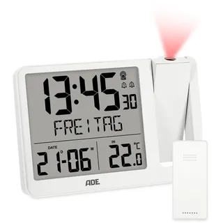 ADE Digitaler Funkwecker weiß