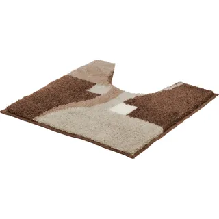 Erwin Müller WC-Umrandung Athen rutschhemmend braun Größe 50x50 cm - kuscheliger Hochflor, für Fußbodenheizung geeignet