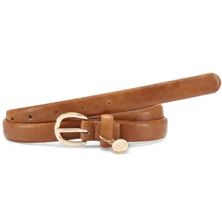 Hüftgürtel LASCANA "Hosengürtel, Anzuggürtel, Jeansgürtel, Gürtel für Hosen & Kleider", Damen, Gr. 105, camelfarben, Lederimitat, unifarben, Basic, Gürtel Hüftgürtel, NEU in klassischem Design mit kleinem Anhänger