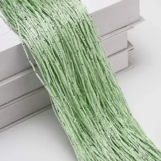2 Stücke Fadengardinen 100 x 200 cm Fadenvorhang Türvorhang Fäden Fliegenvorhang Raumteiler Tür Vorhänge Hintergrundvorhang Seilvorhang Dekovorhang für Party Hochzeit Raumdekoration -hellgrün