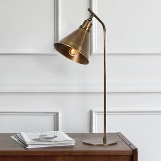 Opviq, Vintage Tischlampe mit Metallkörper, 28 cm Durchmesser, 50 cm Höhe | E27 Fassung, max. 40 W, 200 cm Kabel | IP20, Kupfer, industrielles Design für stilvolle Räume.