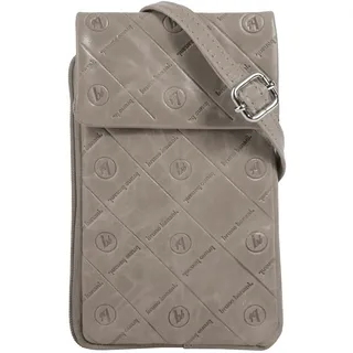 Umhängetasche BRUNO BANANI, Damen, Gr. B/H/T: 13cm x 20cm x 3cm onesize, grau, Leder, leicht glänzend, unifarben, Taschen Umhängetasche, echt Leder